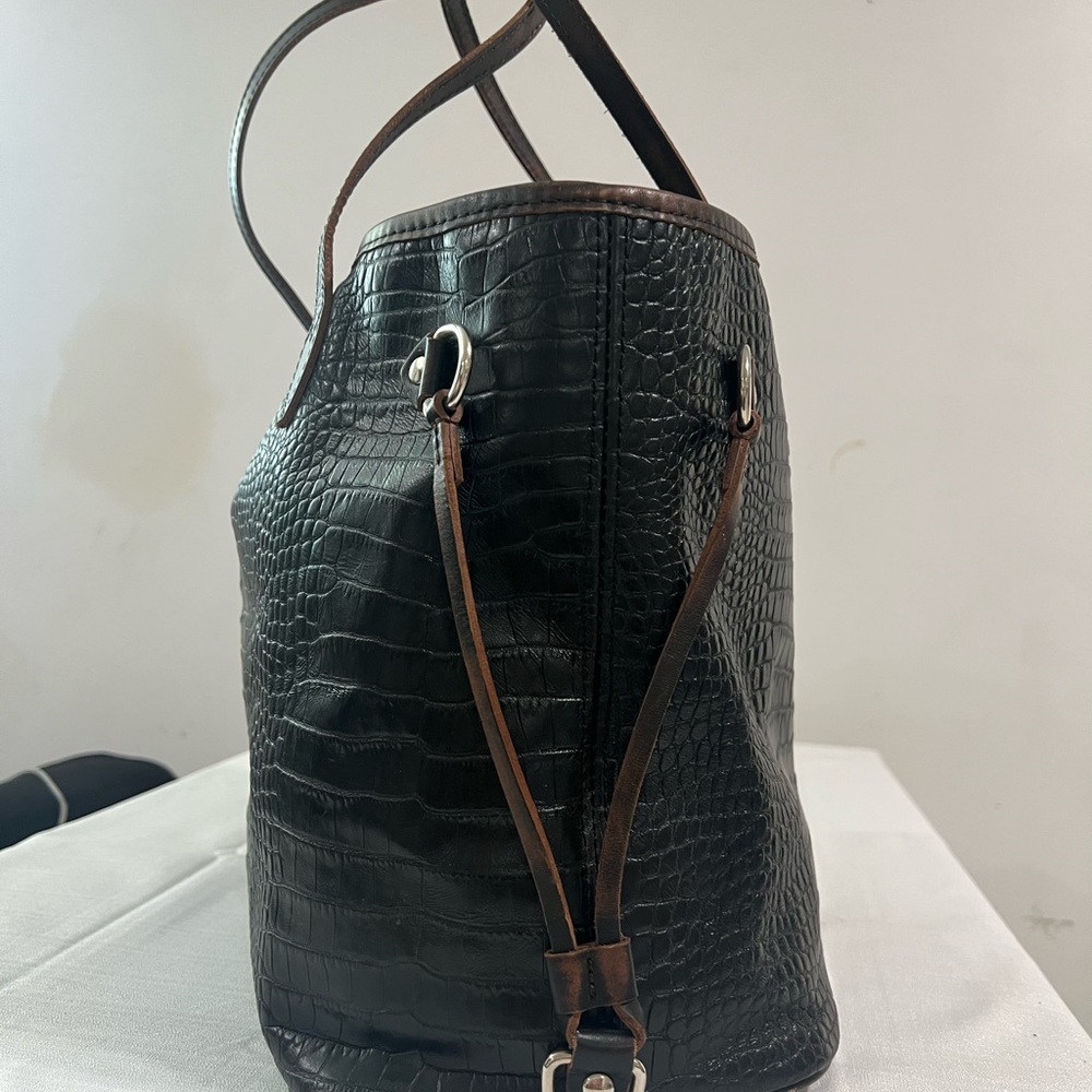 Rare Freebird By Steven Black Croco Leather Tote Bag - Picture 13 of 16